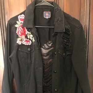 Black Distressed Denim Jacket